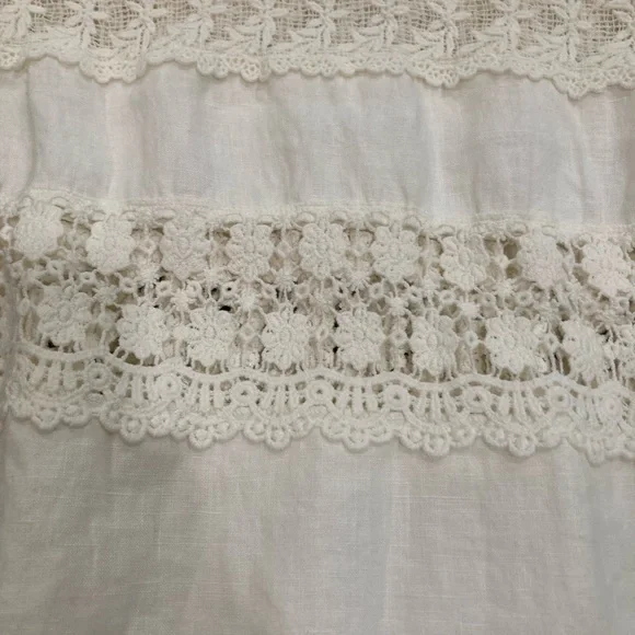 Johnny Was Ivory Lace & Crochet Trimmed Women's Pants - Picture 11 of 15